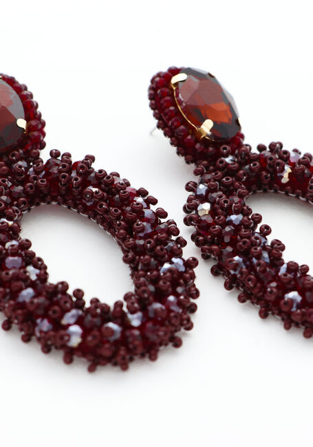 PAULIE POCKET Boucles d'oreilles STONE OVAL LIZZY EARRINGS Bordeaux - large