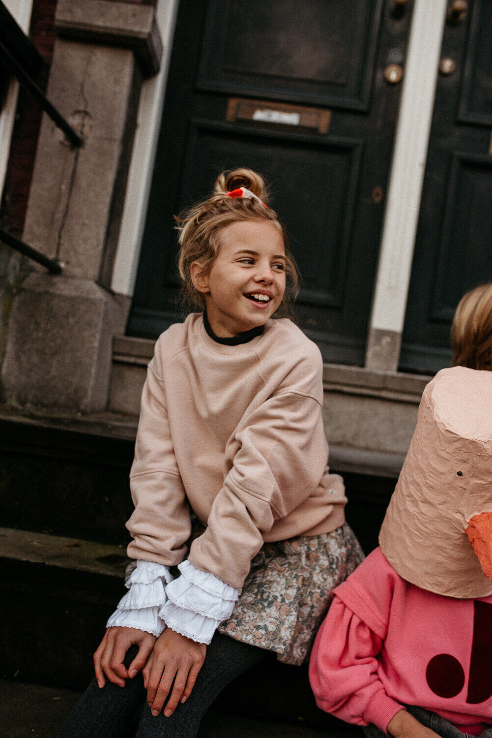 JENEST Pull MAXI SWEATER en beige - large