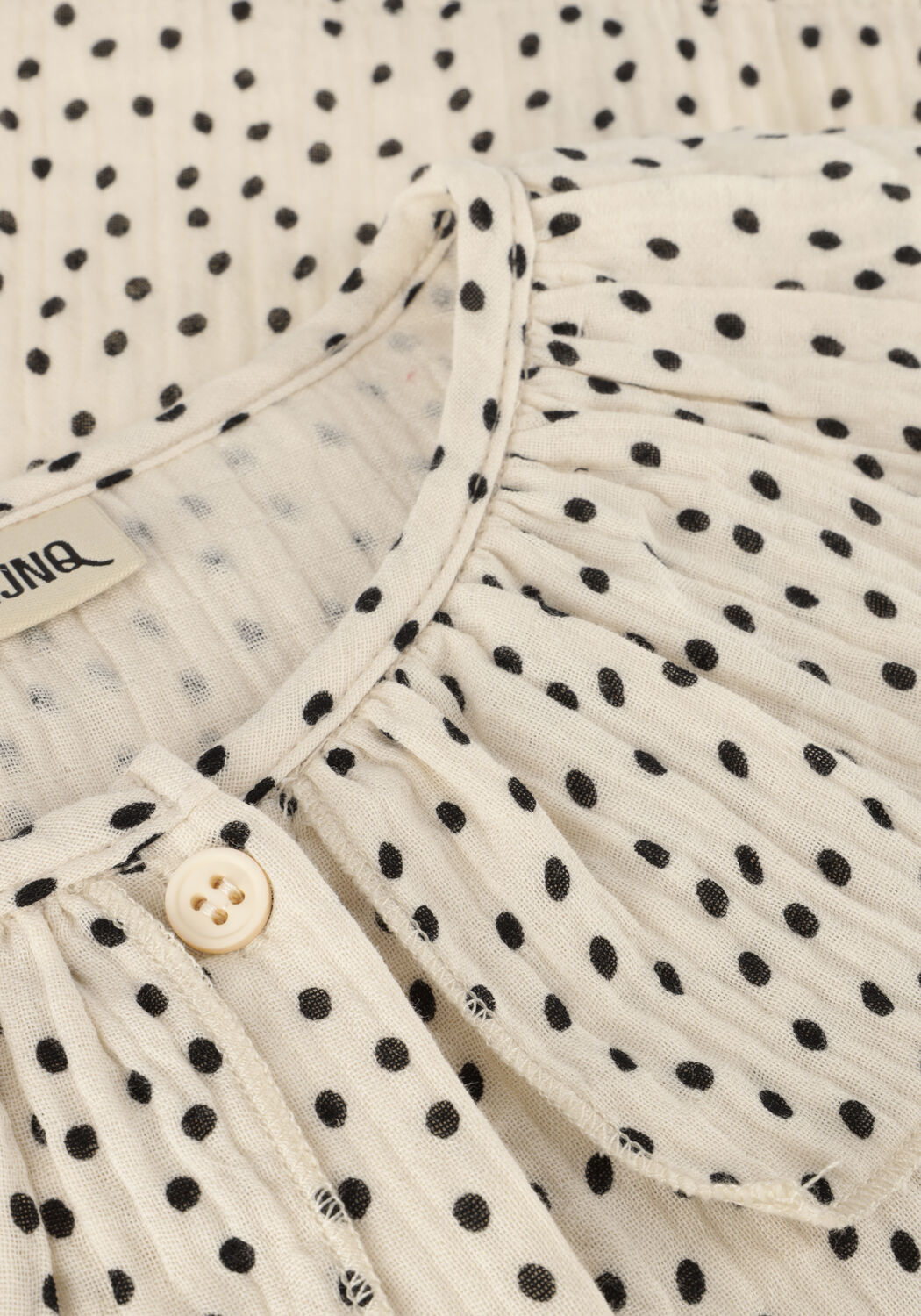 Witte CARLIJNQ  MINI DOTS - BLOUSE BIG COLLAR - large