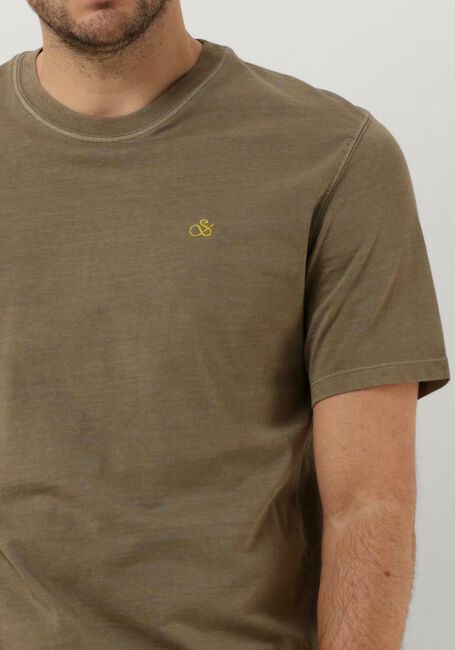 SCOTCH & SODA T-shirt GARMENT DYE LOGO EMBROIDERY TEE Kaki - large