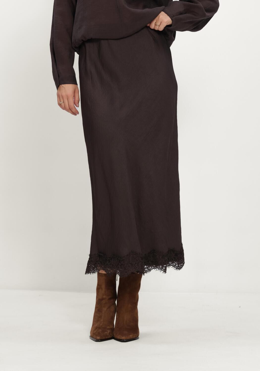 SUMMUM Jupe maxi SKIRT LIGHT TWILL en marron - large