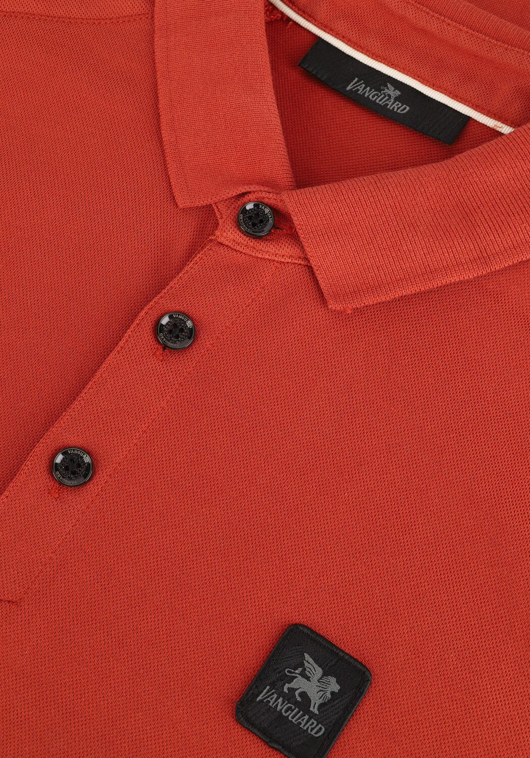 VANGUARD Polo SHORT SLEEVE POLO PIQUE JACQUARD en rouge - large