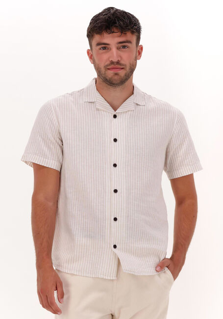 ANERKJENDT Chemise décontracté AKLEO COT/LIN STRIPE SHIRT en beige - large