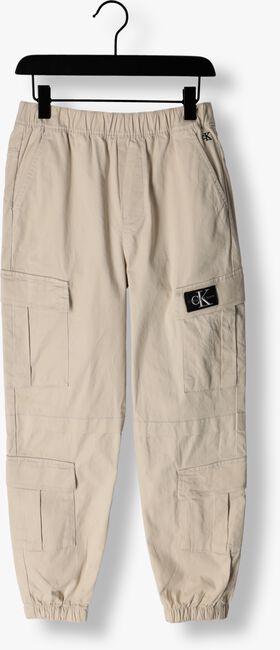 CALVIN KLEIN Pantalon cargo MULTI-POCKETS CARGO WOVEN PANTS en beige - large