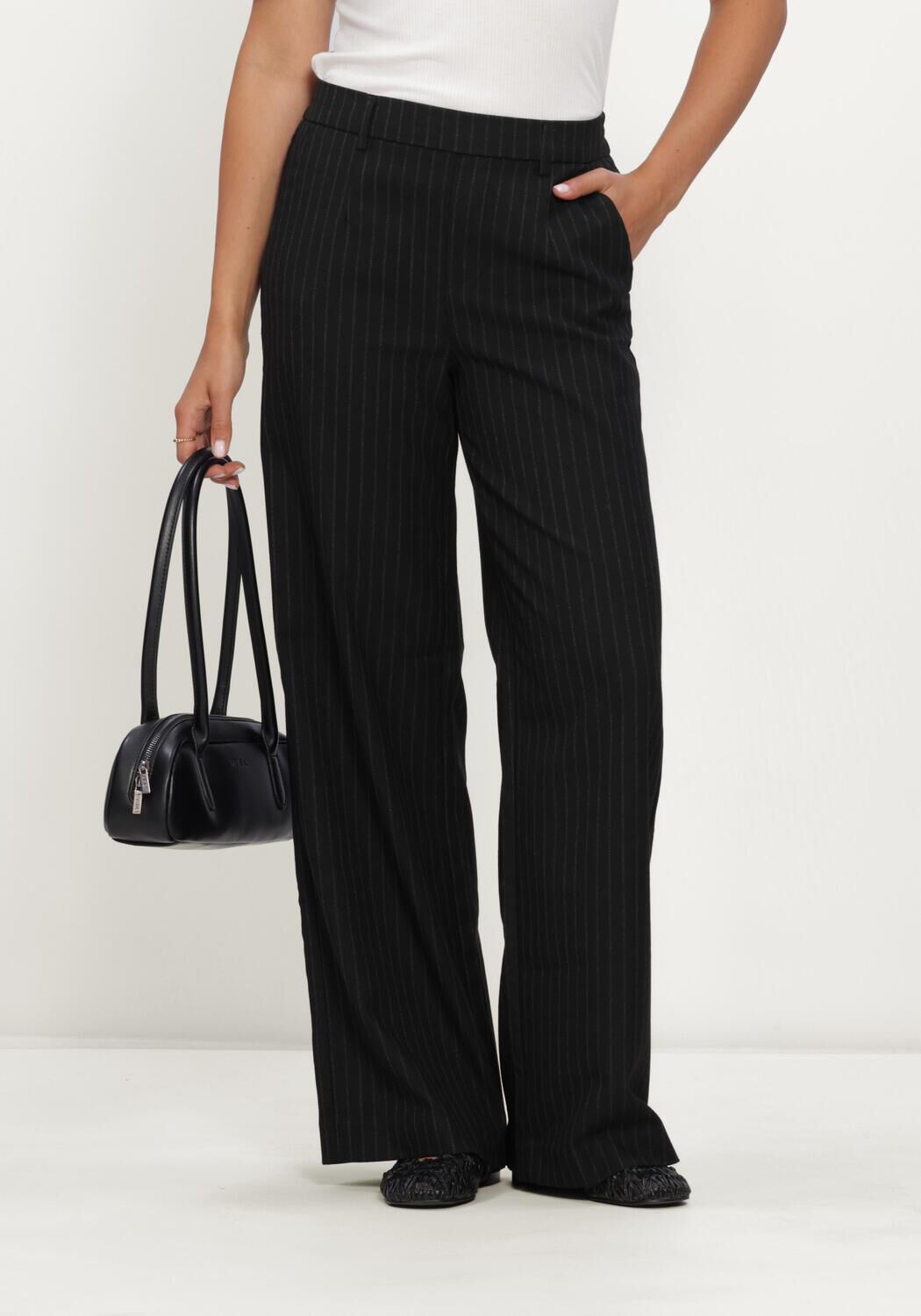 Zwarte OBJECT Wijde broek OBJLISA WIDE PANT - large