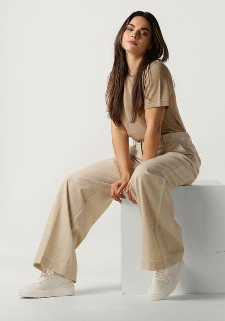 Ecru SIMPLE Pantalon WV-PL-MEL-24-1 Ecru SIMPLE Pantalon WV-PL-MEL-24-1 - large