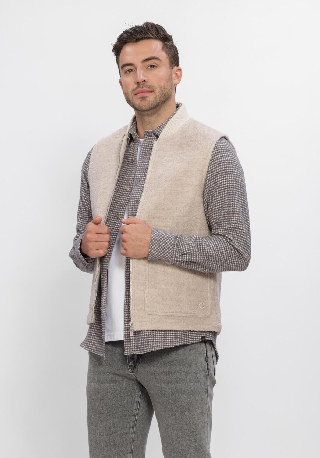 Beige DSTREZZED Bodywarmer DS_NILS TEDDY VEST - large