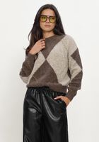 Bruine ROUGE EDIT Trui ROUARGYLE L/S O-NECK KNIT