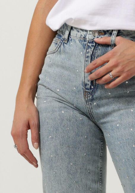 COLOURFUL REBEL Straight leg jeans JONES RHINESTONES DENIM Bleu clair - large
