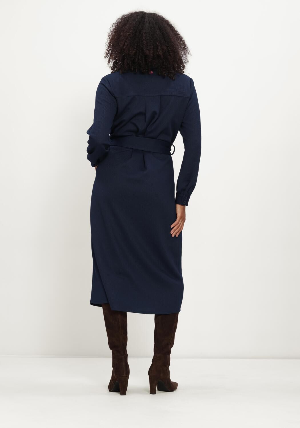POM AMSTERDAM Robe midi DEMI ETERNAL BLUE Bleu fonc&eacute; - large