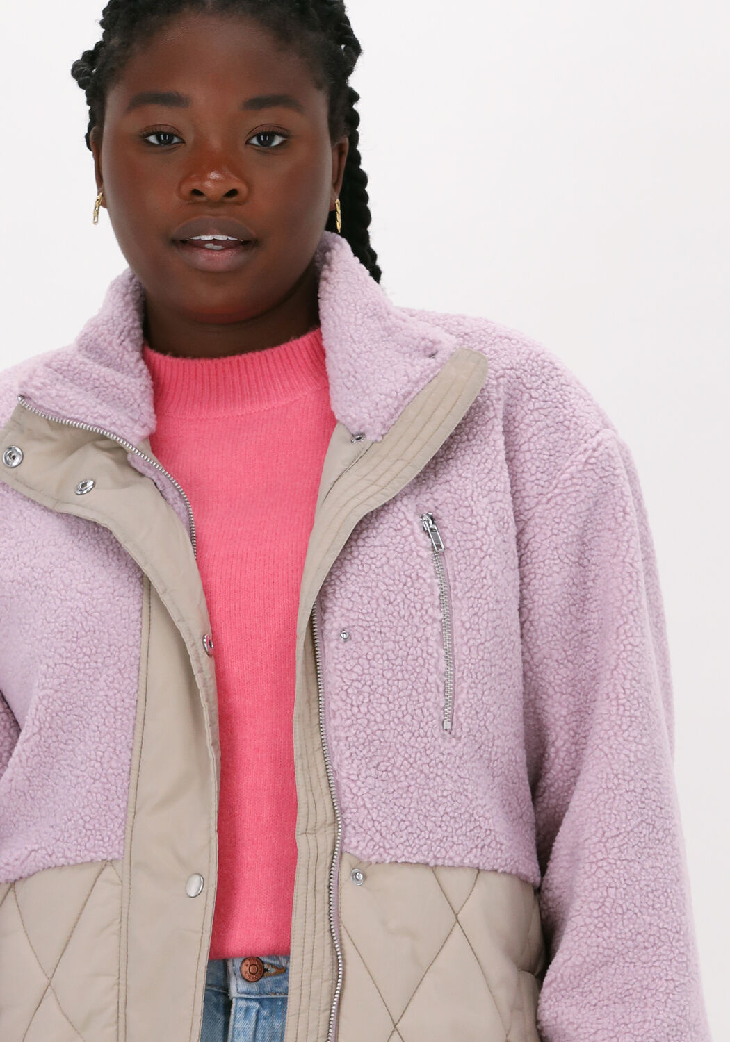 MOVES Manteau Teddy TEDLANI Lilas Omoda