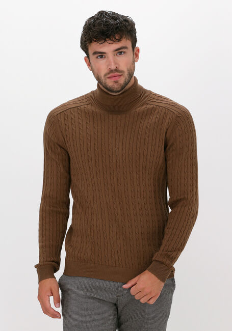 Bruine SELECTED MEN Coltrui SLHAIKO LS KNIT CABLE ROLLNECK - large