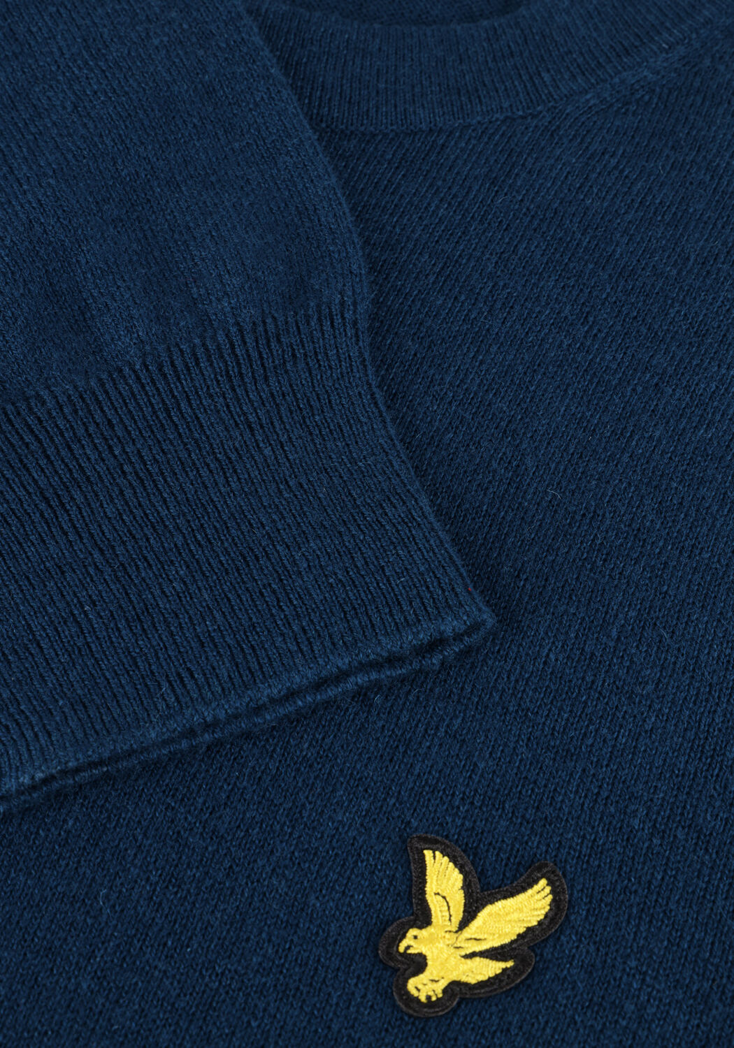 LYLE & SCOTT Pull COTTON MERINO CREW NECK JUMPER en bleu - large