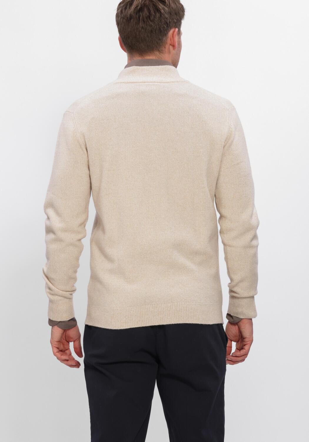 Beige PROFUOMO Trui PULLOVER HALF ZIP - large