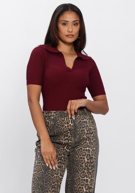 YDENCE Polo KNITTED TOP WIES en rouge - large