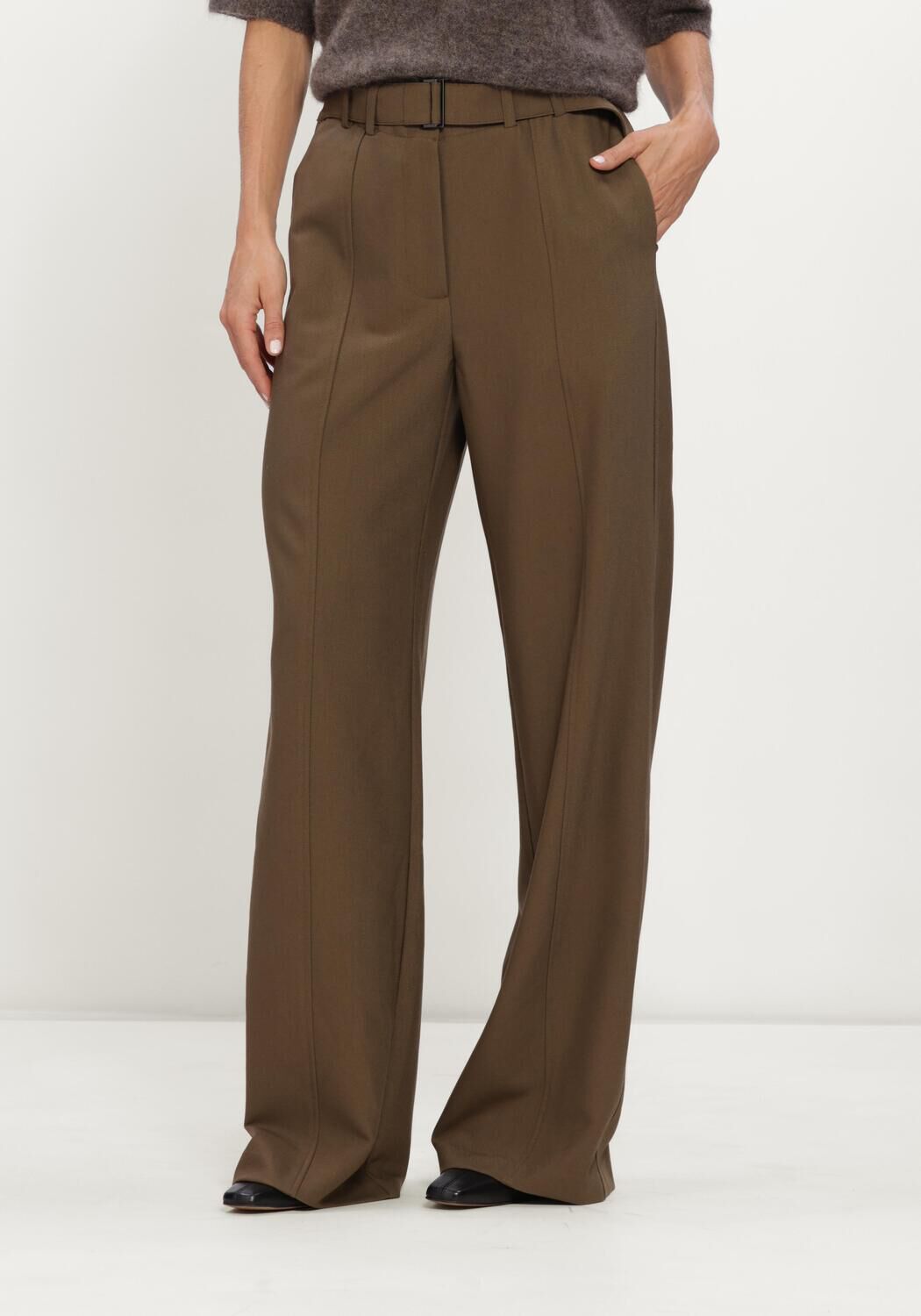 Olijf CO'COUTURE Wijde broek AMIDACC BELT PANT - large