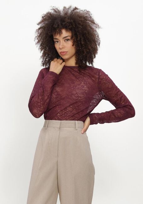 CATWALK JUNKIE Haut LACE LONG SLEEVE Bordeaux - large