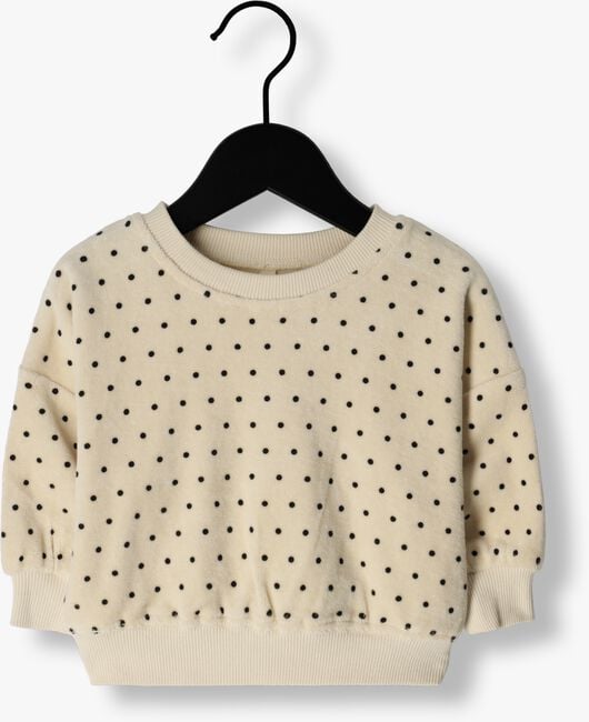 Beige QUINCY MAE Trui VELOOUR RELAXED SWEATSHIRT - large