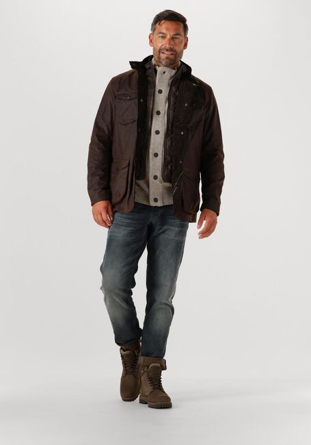 Grijze BARBOUR Trui ESSENTIAL PATCH ZIP THROUGH KNITTED JUMPER - large