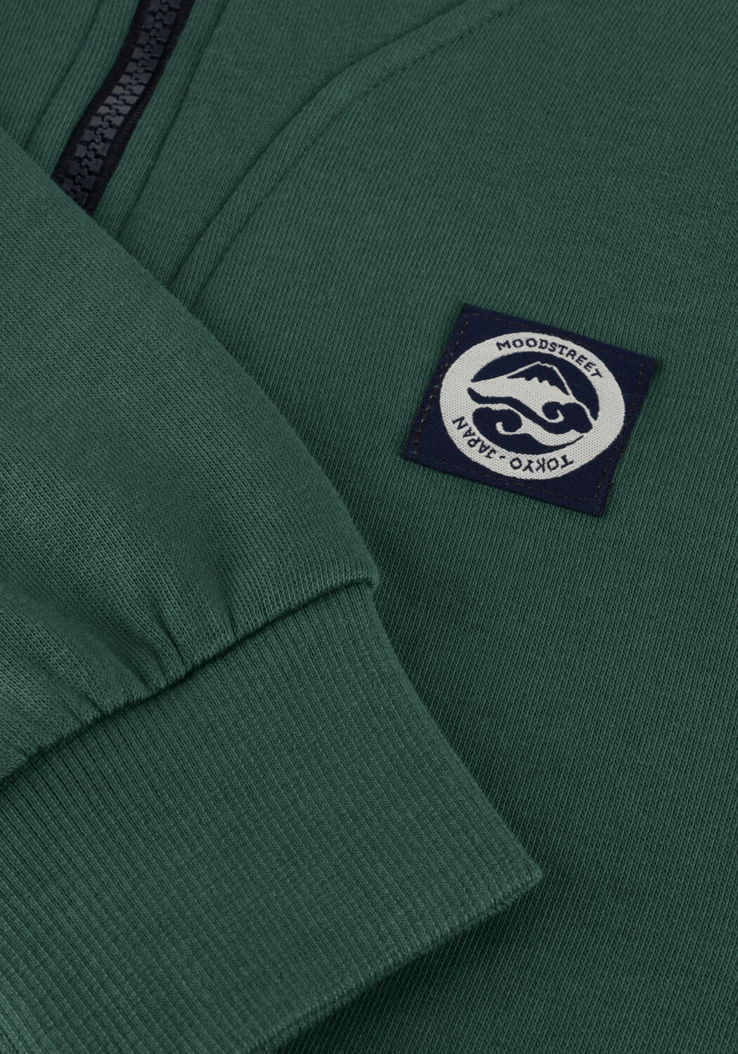 Donkergroene MOODSTREET Trui SUKI ZIP-UP SWEATER - large