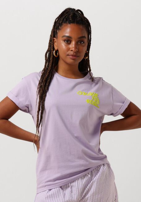 COLOURFUL REBEL T-shirt LOGO WAVE BOXY TEE Lilas - large