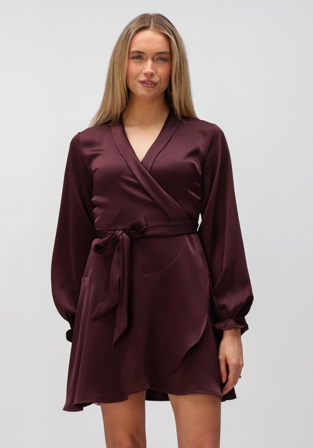 NEO NOIR Mini robe COLBIE HEAVY SATEEN DRESS Bordeaux - large