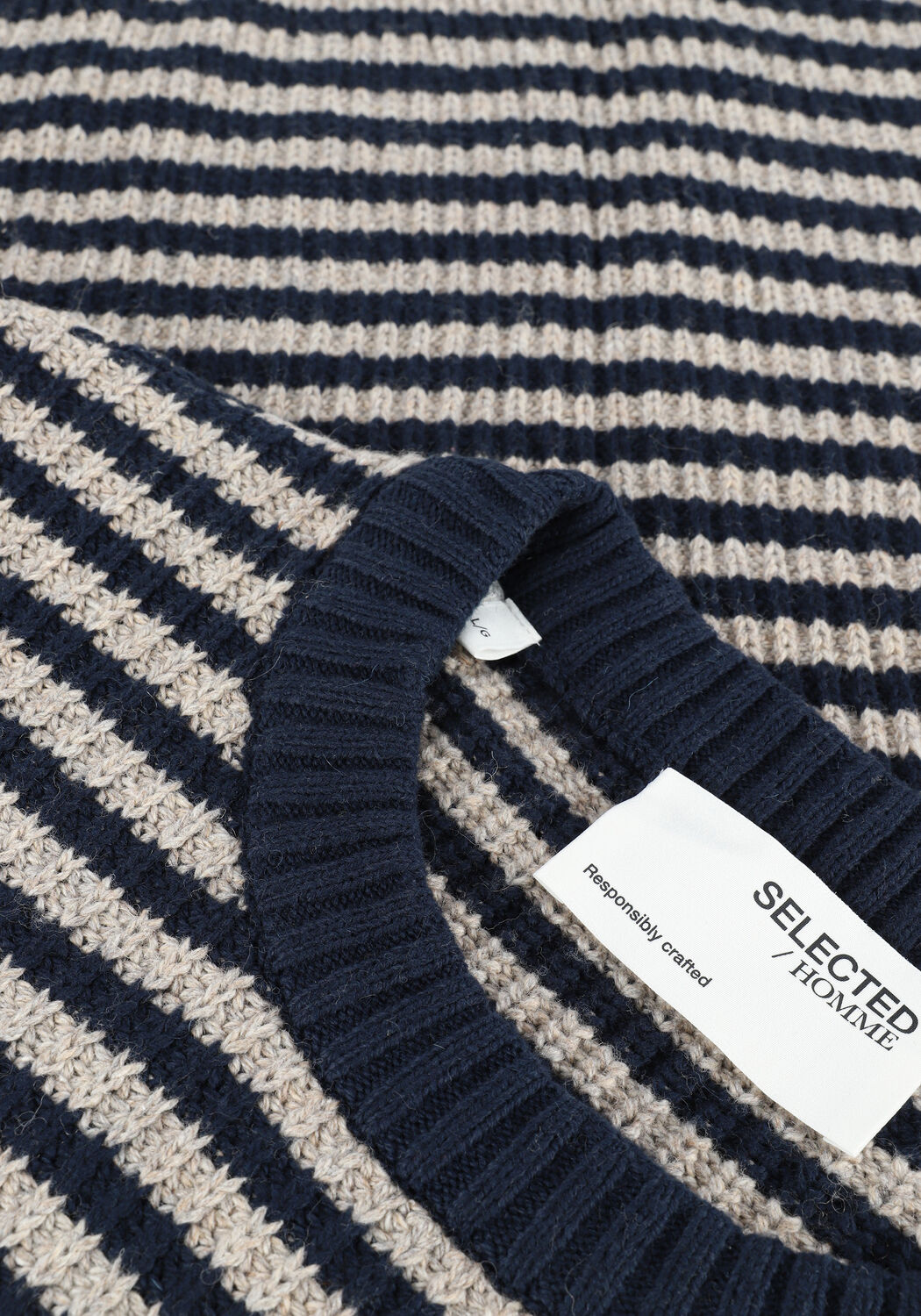 SELECTED MEN Pull SLHDAVIS LS KNIT CREW NECK U Bleu fonc&eacute; - large