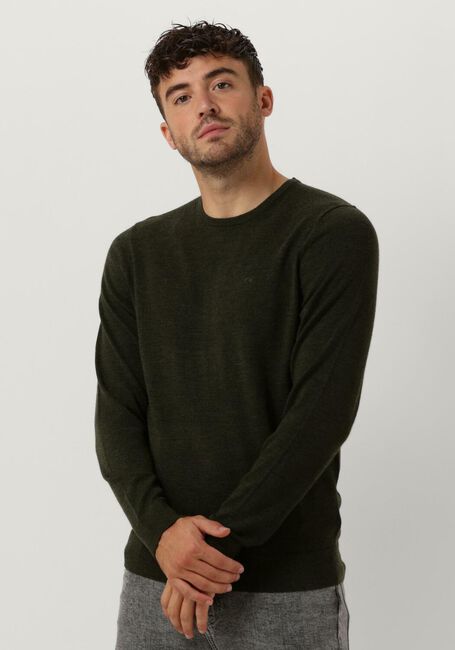 CALVIN KLEIN Chandail SUPERIOR WOOL CREW NECK SWEATER Olive - large