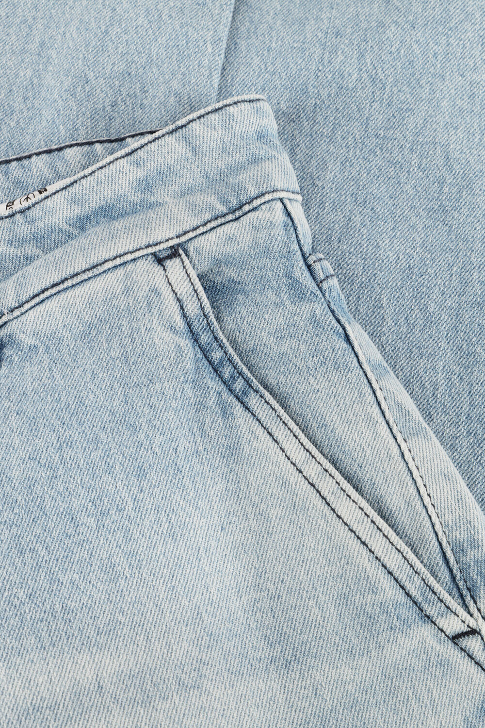 Lichtblauwe BY-BAR Wide jeans SEN PANTS - large