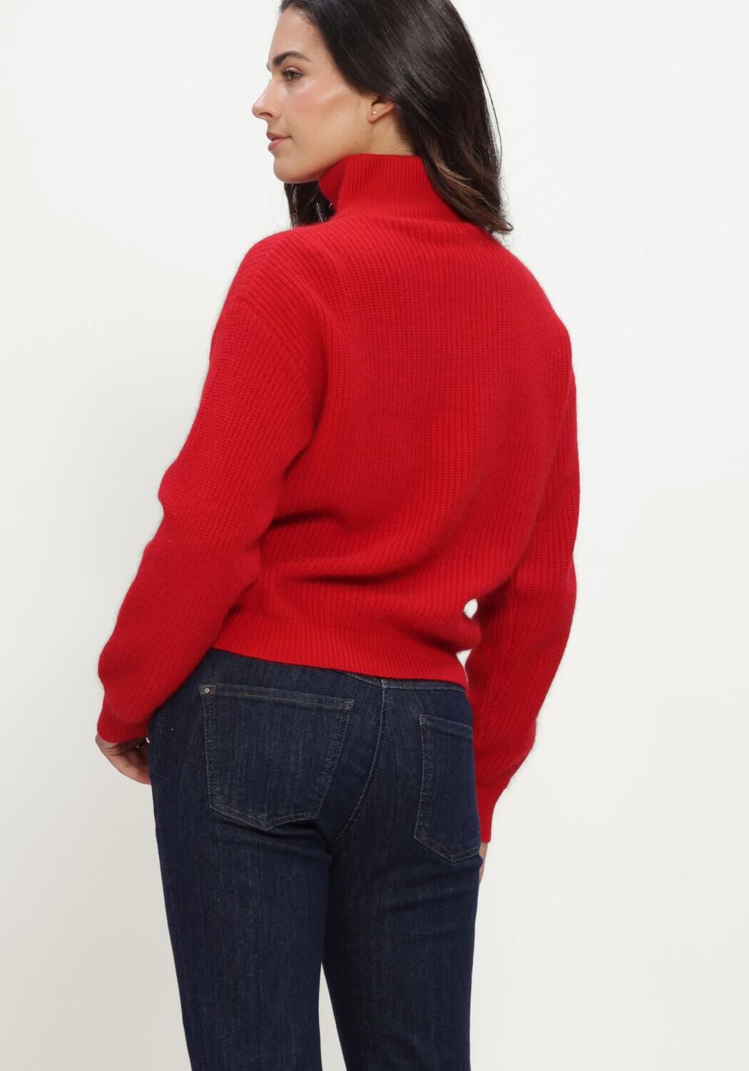 TWNS Pull LONG-SLEEVED TRUCKER-NECK PULLOVER en rouge - large