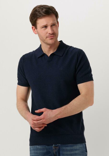 DSTREZZED Polo MERCURY S/S POLO MELANGE SLUB Bleu foncé - large