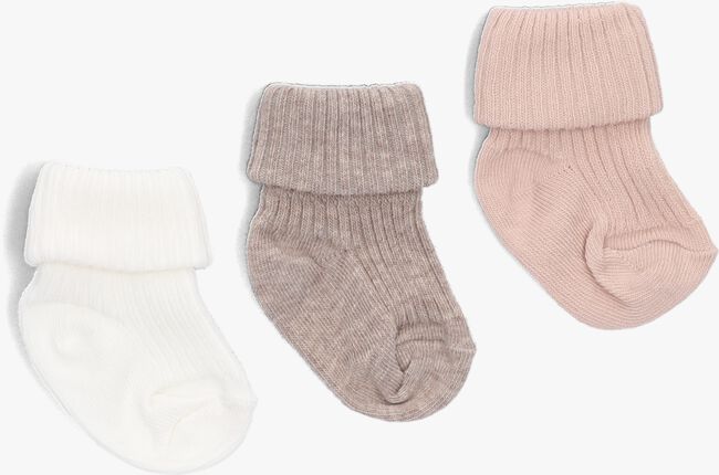 MP DENMARK COTTON RIB BABY SOCK 3-PACK Chaussettes Sable - large