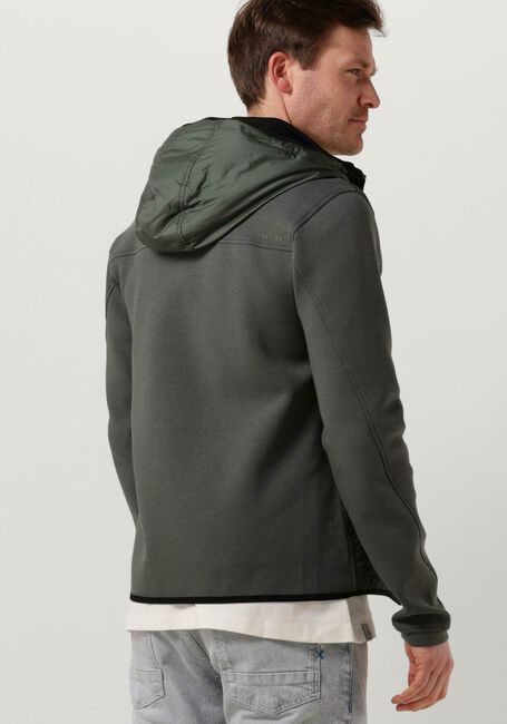 CAST IRON Veste matelassé HOODED JACKET TECH JERSEY INTERLOCK en vert - large