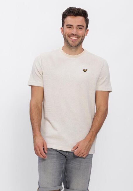 PME LEGEND T-shirt TWO TONE TEXTURED STRIPE en beige - large