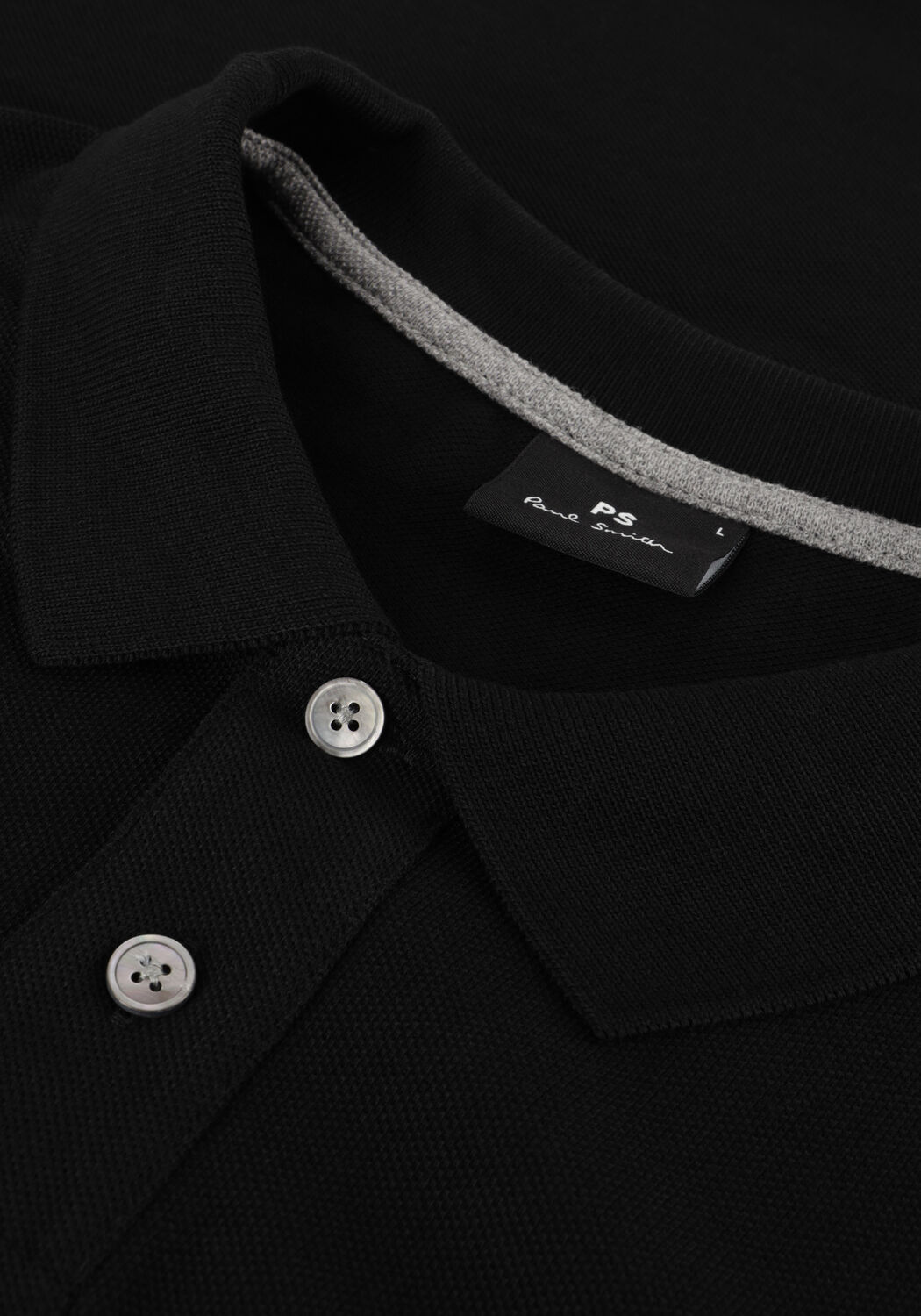 PS PAUL SMITH Polo MENS SLIM FIT LS POLO SHIRT ZEBRA en noir - large