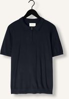 Donkerblauwe PURE PATH Polo KNITTED SHOTSLEEVE POLO HALF ZIP WITH CHEST EMBROIDERY Donkerblauwe PURE PATH Polo KNITTED SHOTSLEEVE POLO HALF ZIP WITH CHEST EMBROIDERY - medium