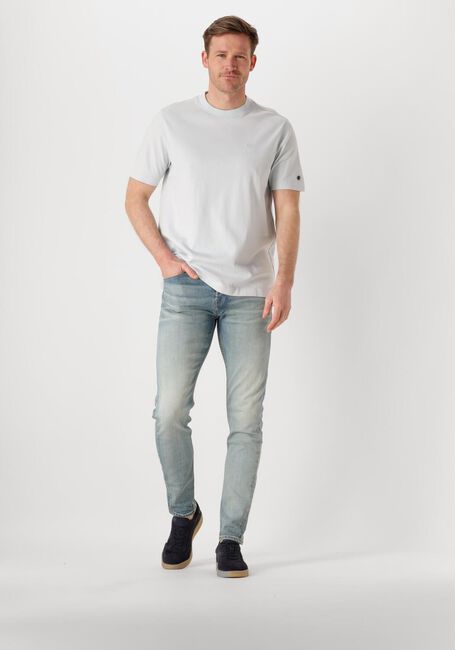 Lichtblauwe CAST IRON T-shirt SHORT SLEEVE R-NECK REGULAR FIT INTERLOCK - large