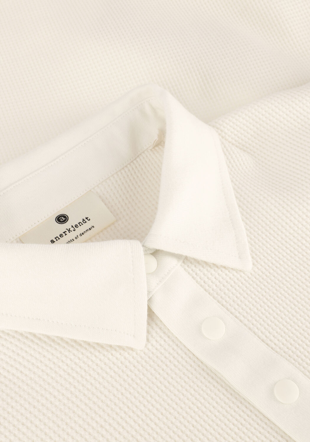 ANERKJENDT Polo AKKIKI WAFFLE POLO TEE Blanc - large