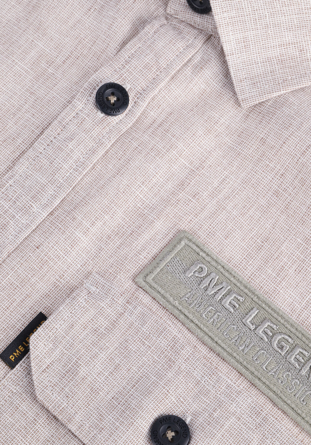Beige PME LEGEND Casual overhemd SHORT SLEEVE SHIRT CTN LINEN FIL
