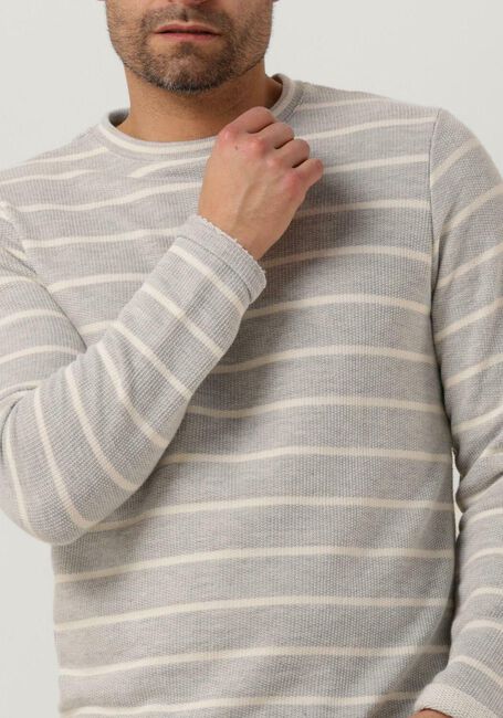 ANERKJENDT Pull AKSAIL STRIPE SWEAT Blanc - large