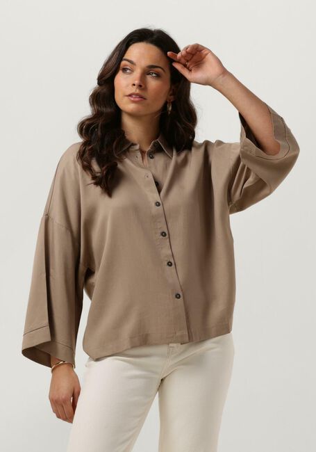 Bruine OBJECT  OBJTILDA BOXY SHIRT - large
