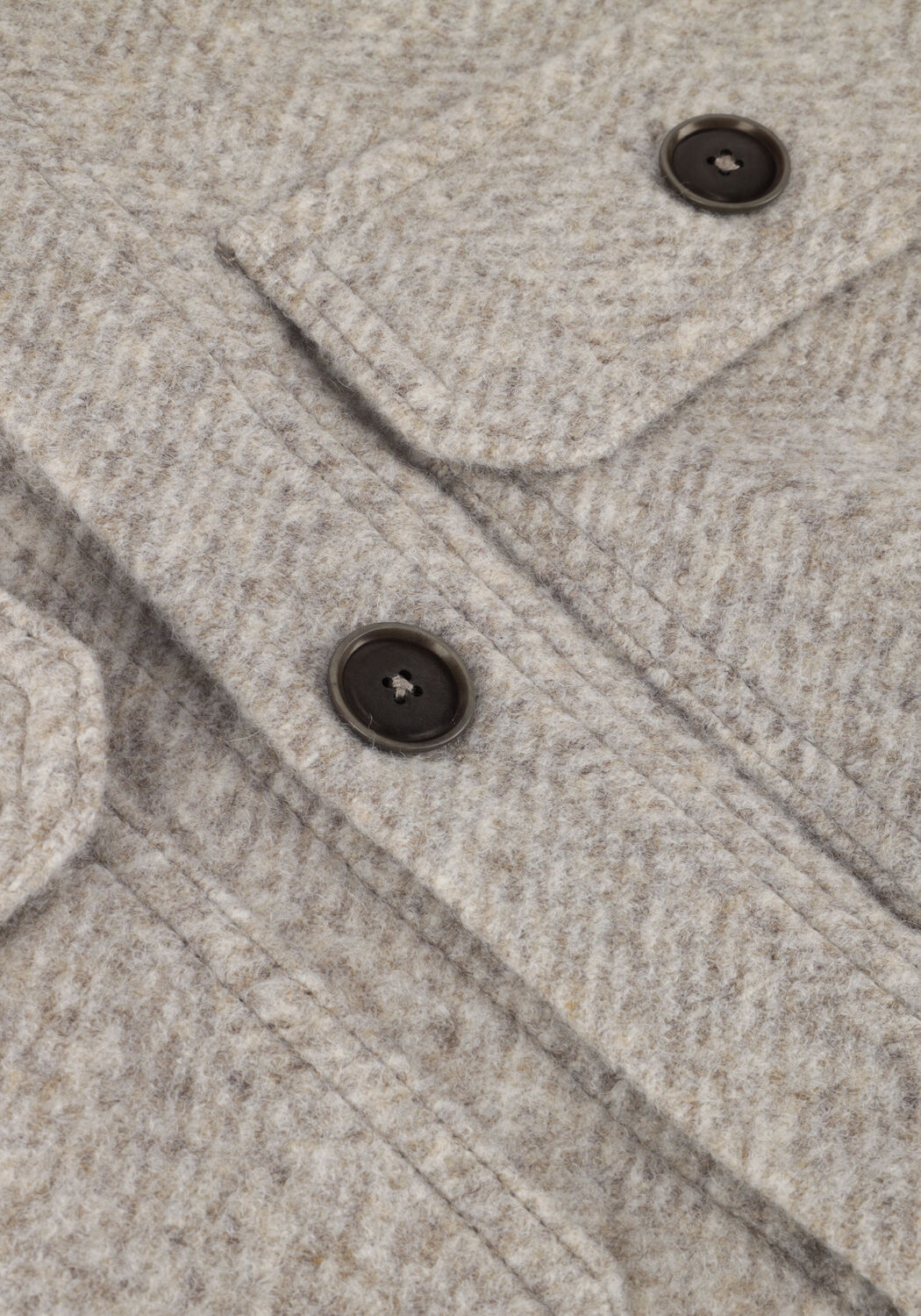 PROFUOMO Surchemise OVERSHIRT KNIT HERRINGB en beige - large