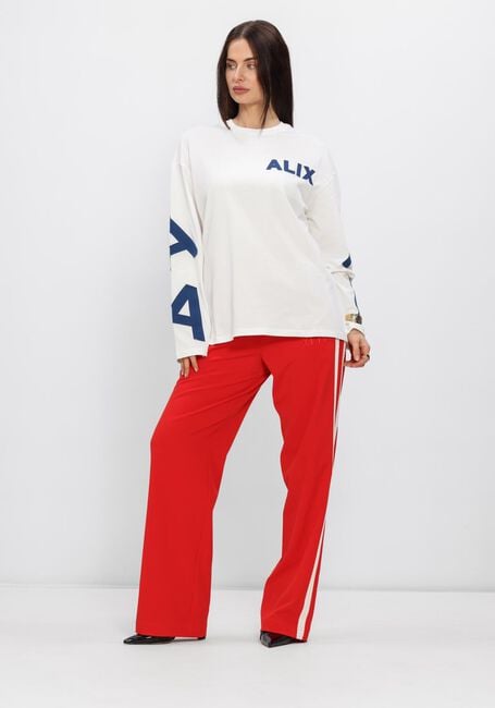 ALIX THE LABEL T-shirt LADIES KNITTED PATCH LONGSLEEVE T-SHIRT en blanc - large