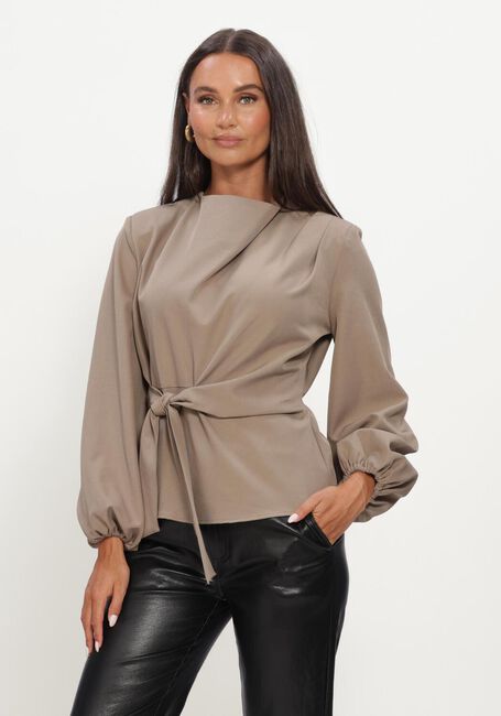 Taupe CO'COUTURE  LUNACC TIE BLOUSE - large