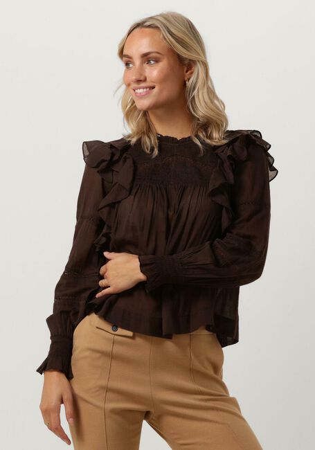 NEO NOIR SARNA S VOILE BLOUSE Blouses en marron - large