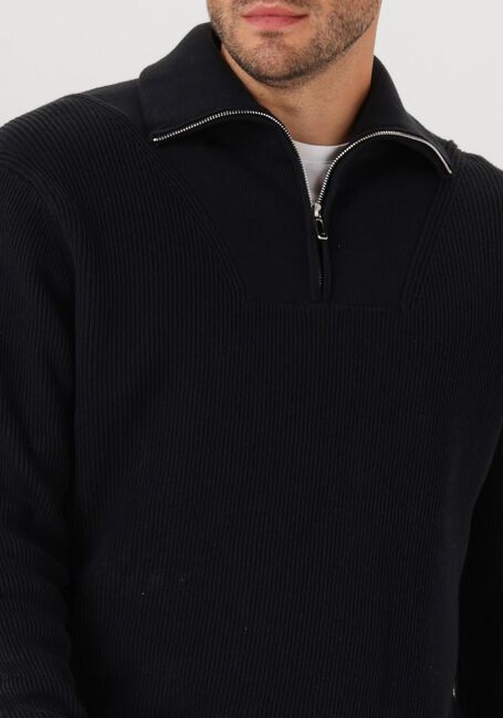 PURE PATH Pull LOOSE FIT HALF ZIP KNITWEAR en noir - large
