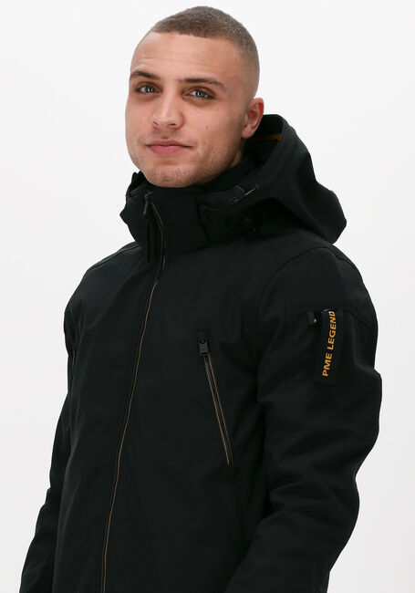 Zwarte PME LEGEND Regenjas SEMI LONG JACKET SUCCESSOR SOFT SHELL - large