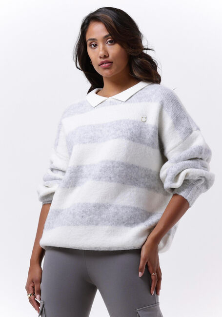 10DAYS Pull STRIPED POLO SWEATER KNIT Écru - large