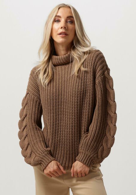 Y.A.S. Col roulé YASSANNE LS KNIT ROLLNECK PULLOVER en marron - large