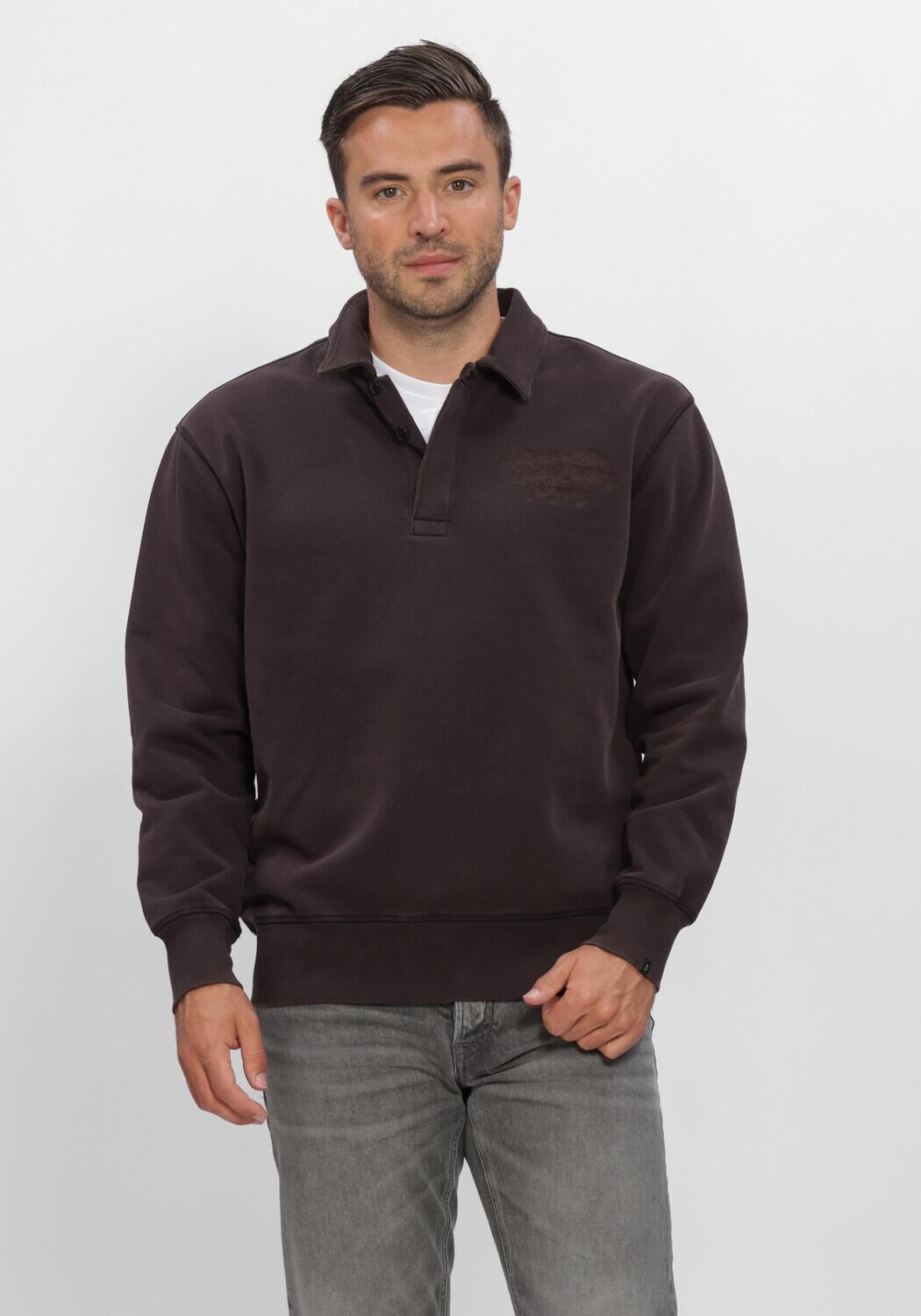 Bruine BUTCHER OF BLUE Trui CURL SWEAT POLO - large